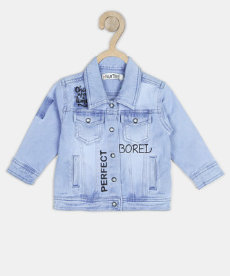 

Gini & Jony Full Sleeve Printed Baby Girl's Denim Jacket, Ice wash(7000)