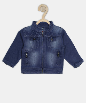 

Gini & Jony Full Sleeve Solid Baby Boy's Jacket, Stone wash(6000)