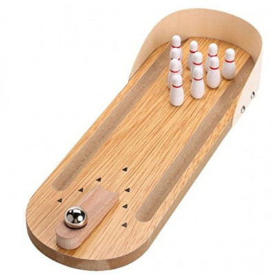

Sri Balajee Wooden Mini Desktop Parent-Child Fun Bowling Game Toy Set(Brown)
