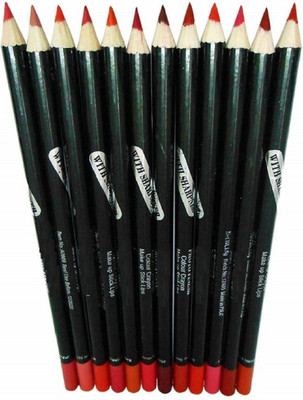 

Sheny Finish Large Size Lip Liner Pencil Set of 12 with Sharpeners(Multicolor)