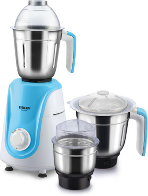 

Eveready Easy Pro 600 Mixer Grinder(White and Blue, 3 Jars)