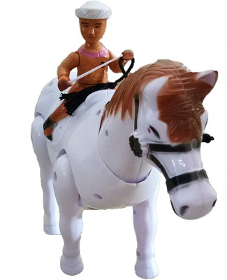 

RGB GROUP Kids Attractive Battery opperated Walking Horse with Man Rider Horse Sound Toy(Multicolor)