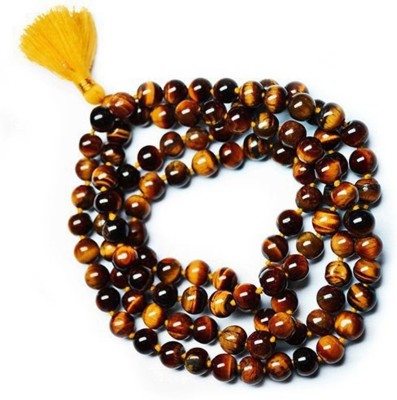 ReBuy Tiger Eye Mala 8mm 108 +1 Beads Crystal Chain