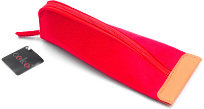

coko NEW DESIGN EASY WASH PENCIL CASE RED Art Polyester Pencil Box(Set of 1, Red)