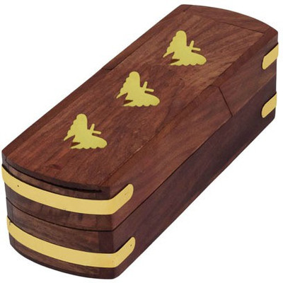 

Craft Art India Pen Holder Stand Butterfly Art Wood Pencil Box(Set of 1, Brown)