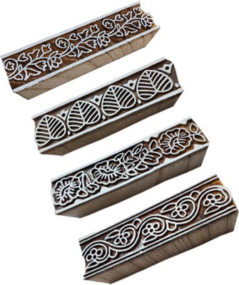 skart wooden printing blocks Borders73 Printing Blocks(Pack of 4)