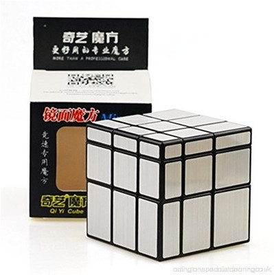 

qiyi Mirror 3x3x3 Silver Sticker Magic Cube Black 3x3 Silver Mirror Blocks Speed cube(1 Pieces)