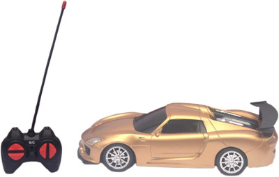 FLICK IN Full Function Plastic Remote Control High Speed Stylish Sports Racing Car for Kids (Golden)(Gold)