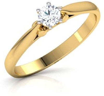 Jaipur Gemstone Diamond Ring With Natural American Diamond Stone Diamond Gold Plated Ring