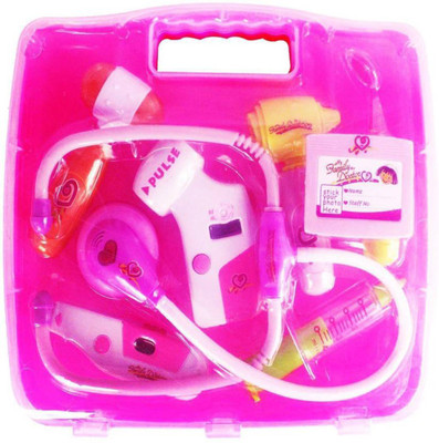 

RIVOXX Doctor Set Pretend Play Toy with Light Sound Effects, Pink