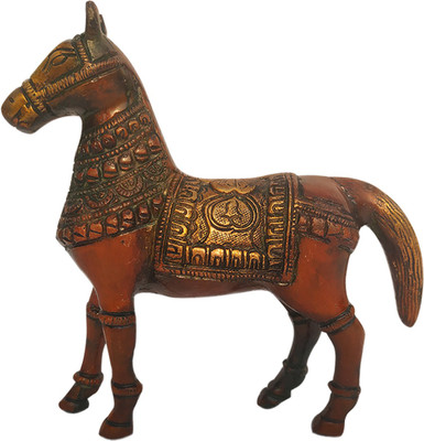 FABZONE Brass Antique Finish Horse Home Decor Handicraft Decorative Statue Figurine Table Décor Fengshui Animal Gift Item Decorative Showpiece - 16.5 cm(Brass) Flipkart