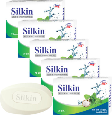 

Silkin Sea Salt & Cool Menthol Soap ( 5 x 75 gm )(375 g, Pack of 5)