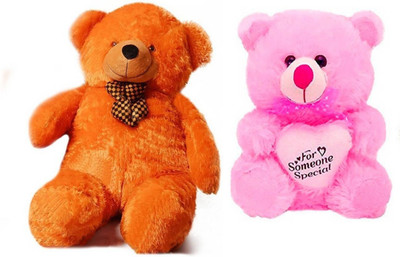 

Samayra Toys Combo Offer Pack of Two Super Extra Large Brown Teddy Bear 5 feet & Pink Teddy Bear with I Love you heart 40 Cm - 152 cm(Brown, Pink)