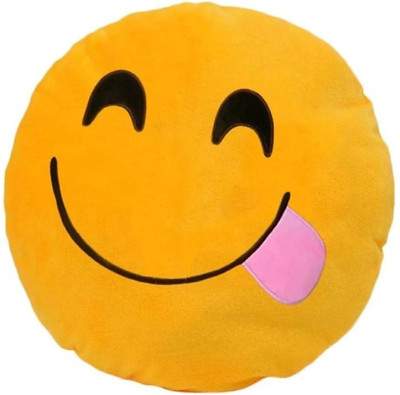 

Stylin cute smile tongue out soft cushions pillow - 35 cm(Yellow)