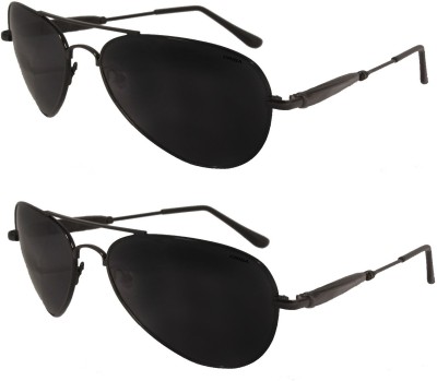 Scaglia Aviator Sunglasses(For Men & Women, Black)