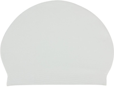 THE MORNING PLAY KIDS AND ADULT FREE SIZE High Quality Silicone Swimming WHITE Swimming Cap(Multicolor, Pack of 1)