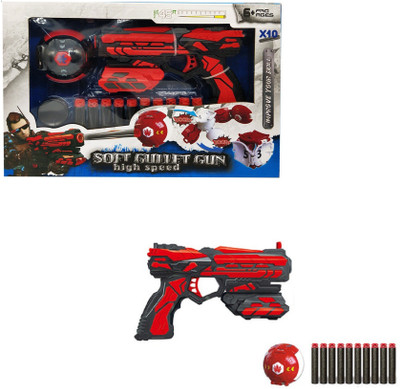 

Miss & Chief Amazing High Speed Bullet Gun Toy with 10 Foam Darts and Aiming Ball for Kids(Multicolor)
