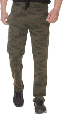 SHAUN Self Design Men Dark Green Track Pants