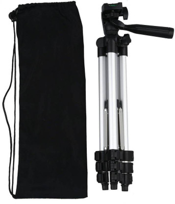 

OSRAY Tripod - 3110 Portable & Foldable Camera - Mobile Tripod With Mobile Clip Holder Tripod(Silver, Supports Up to 1500)