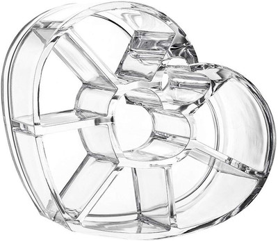 

Lemish Clear Acrylic Heart Shaped Cosmetic Organizer Makeup Organizer, Lipstick Holder, Display Stand, Nail Polish, Eyebrow Pencil Storage Box Cosmetic, make up, Jewellery Vanity Box(Transparent)