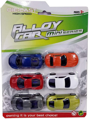 

GiftArt Metal Die cast Car 6 Set Pull Back Action Vehicles Play Set Small Size(Multi Colors)