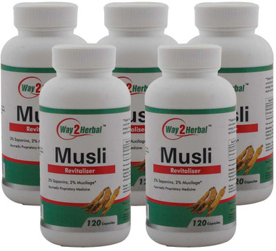 

Way2Herbal Musli 120 capsules (Pack of 5)(240 mg)