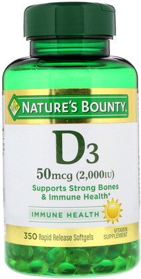 

Nature's Bounty Vitamin D3 2000 IU, 350 Softgels(350 No)