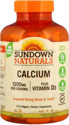 

Sundown Naturals Liquid-Filled Calcium Plus Vitamin D3 1200 mg/1000 IU 170 Softgels(170 No)