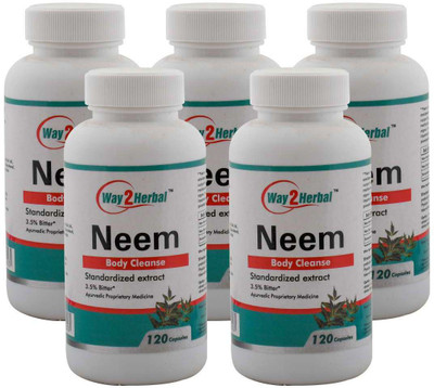 

Way2Herbal Neem 120 capsules (Pack of 5)(350 mg)