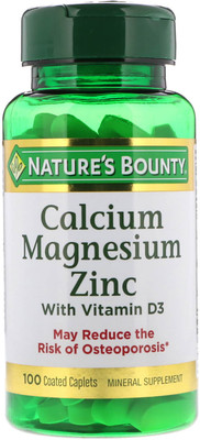 

Nature's Bounty Calcium Magnesium Zinc with Vitamin D3, 100 Caplets(100 No)