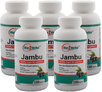 

Way2Herbal Jambu 120 capsules (Pack of 5)(425 mg)