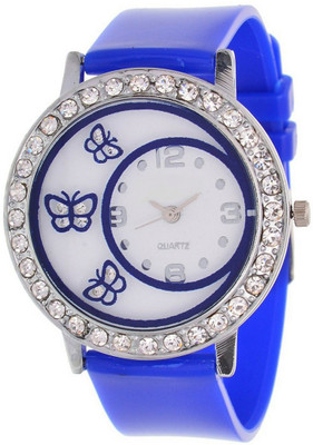

Orayan Butterfly Diamond Studded SP-Blue Analogue Watch - For Girls