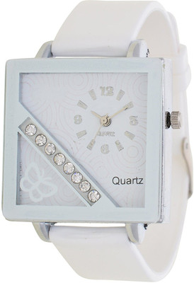 

Orayan Square Diamond Studded SP-White Analogue Watch - For Girls