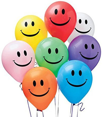 

BABY & SONS Printed Multicolor Smiley Balloons Balloon(Multicolor, Pack of 30)