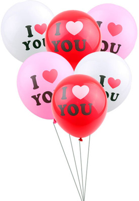 

Jamboree Printed premium quality i love you balloon, valentine, balloon, party balloon, wedding balloon, latex balloon (12 inch) Balloon(Multicolor, Pack of 50)