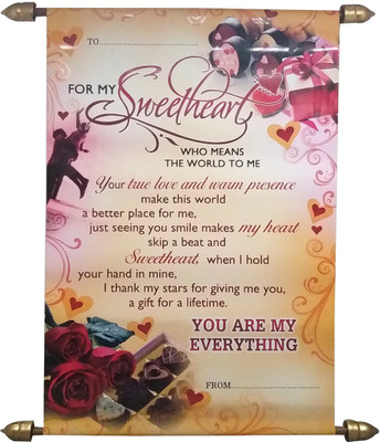 

Saugat Traders Sweetheart scroll Card Greeting Card(Multicolor, Pack of 1)