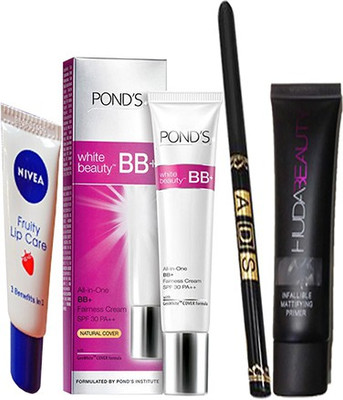 

Ponds Beauty BB+ With Primer(35 ml) & Waterproof Eyeliner, Fruit Lip Balm (10g)(Set of 1)