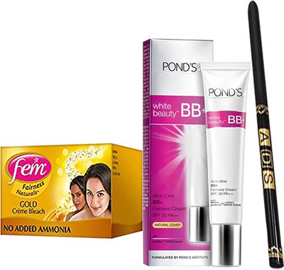 

Ponds Beauty BB+(9 g) & Waterproof Eyeliner (Stay For 36 Hrs) With Gold Fairness Bleach (24 g)(Set of 1)