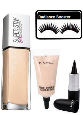 

radiance booster Eyelashes & Maybelline Super Stay Foundation & Stick K..& Select Cover Up Concealer(Set of 4)
