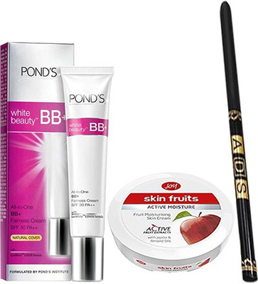 

Ponds Beauty BB+(9 g) & Waterproof Eyeliner (Stay For 36 Hrs) With Skin Fruits Active Moisture (8ml)(Set of 1)