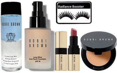 

radiance booster Eyelashes & Bobbi Brown Long Wear Even Finish Foundation & Lipstick & Makeup Remover & Corrector Concealer(Set of 5)