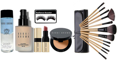 

radiance booster Eyelashes & Bobbi Brown Long Wear Even Finish Foundation & Lipstick & Makeup Remover & Corrector Concealer & Make Up Brush (pack of 12)(Set of 17)