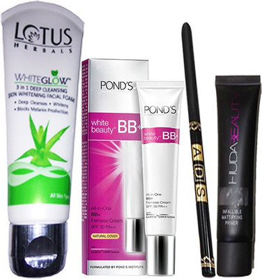 

Ponds Beauty BB+ With Primer(35 ml) & Waterproof Eyeliner, Herbal Cream White&Glow (50g)(Set of 1)