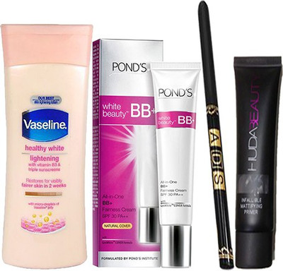 

Ponds Beauty BB+ With Primer(35 ml) & Waterproof Eyeliner, Healthy White Lightening Body Lotion(40ml)(Set of 1)