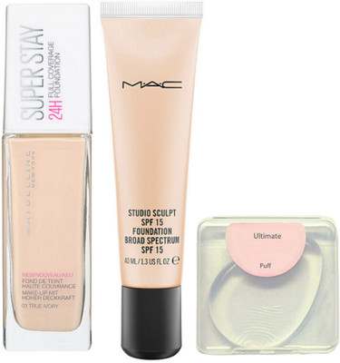 

Ultimate silicon puff, studio sculpt, super stay 24H full coverage foundation(Set of 3)