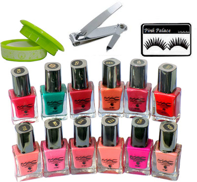 

pink palace Eyelashes, Professional Nail Paint Set Of 12 , Nail Paint Remover,Nail Clipper(Set of 15)