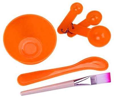 

BOXO Combo Of Facial Face Mask Mixing Set, Face Mask Bowl Brush Spoon Stick Bleach Tool For Parlour And Home Use, parlour accessories, Orange, Pack Of 1(Set of 6)