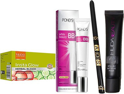 

Ponds Beauty BB+ With Primer(35 ml) & Waterproof Eyeliner, Insta Glow Herbal Bleach (54g)(Set of 1)