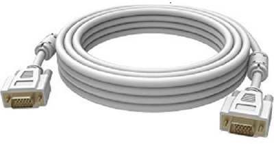 

swaggers VGA Cable Male To Male 15 PIN Compatible for PC, laptop, projector, LCD monitor (15 Meter - 49.21 Foot - 1500 cm) VGA Cable(Compatible with LAPTOP,COMPUTER,PC, White)