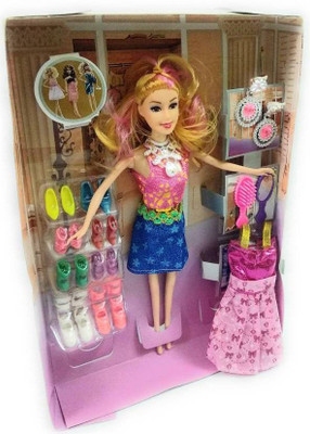 

Galaxies FASHION GIRL DOLL PLAYSET WITH DRESS, EARINGS, SHOES, MIRROR(Blue)